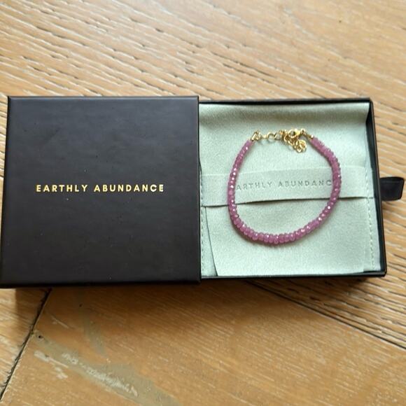 Pink Sapphire Bracelet Earthly Abundance 14K Gold Filled Clasp NEW - Picture 4 of 6